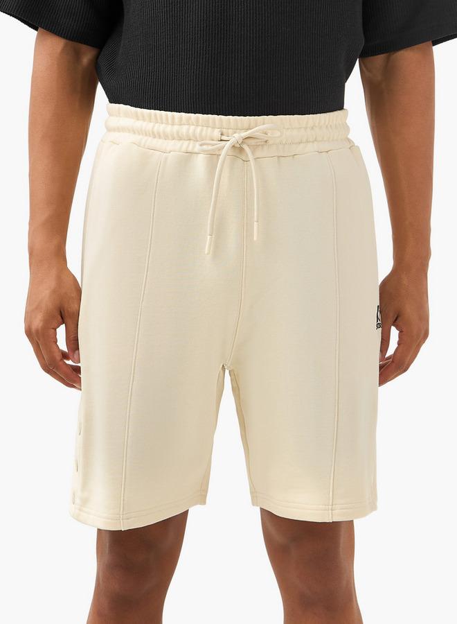 Starter Button Detail Shorts with Drawstring Closure and Pockets - Image 1