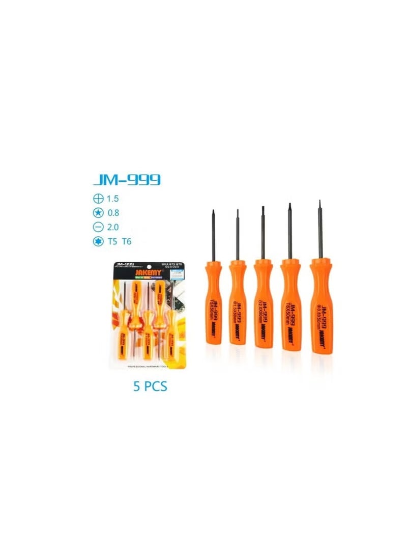 JAJEEK Multi Precision 5-Piece Screwdriver Set | Magnetic Repair Tool Kit For Electronics, Eyeglasses, Watches, Phones, Laptops | Ergonomic Non-Slip Handles | Durable Chrome Vanadium Steel Tips | Compact Hand Tool Set For Home, Office, or DIY Repair Use - Image 1