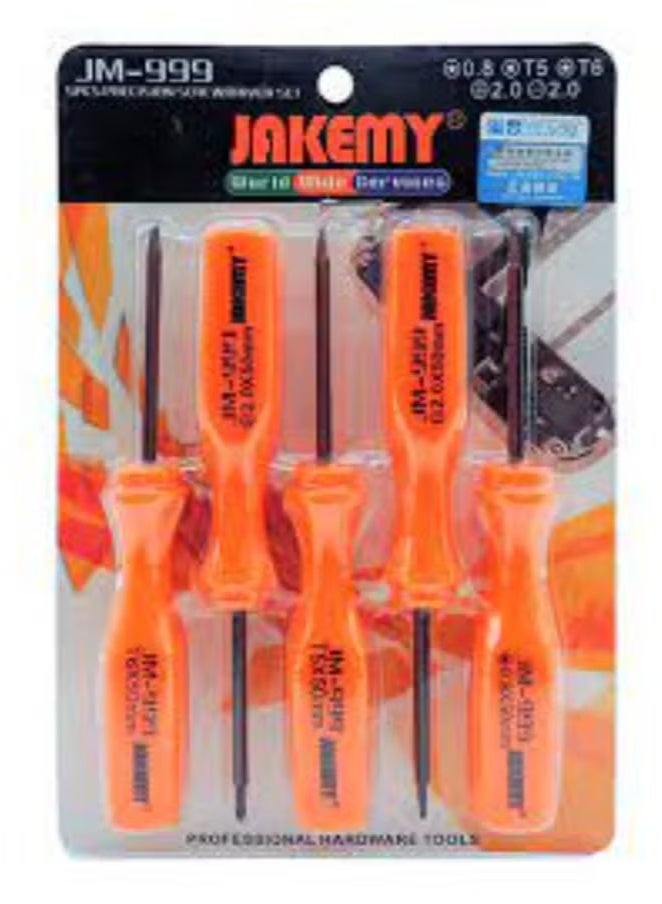 JAJEEK Multi Precision 5-Piece Screwdriver Set | Magnetic Repair Tool Kit For Electronics, Eyeglasses, Watches, Phones, Laptops | Ergonomic Non-Slip Handles | Durable Chrome Vanadium Steel Tips | Compact Hand Tool Set For Home, Office, or DIY Repair Use - Image 3