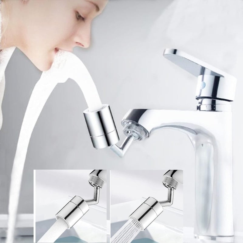 BIRZAR Faucet Aerator 720 Degree Big Angle Sink Aerator Kitchen Faucet Aerator Dual Function Bathroom Faucet Mounted for Face Washing Gargle and Eye Flush 5564 Inch27UNS Female Thread Chrome - Image 4