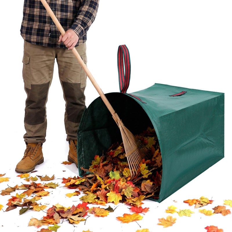 Dntorx 53 Gallon Leaf Collector, 1 Pack Reusable Yard Waste Bags Lawn Leaf Bags With Dustpan-Style Opening And Handle, For Leaves,Grass,Storm Debris,Construction Waste, Heavy-duty&Foldable - Image 1
