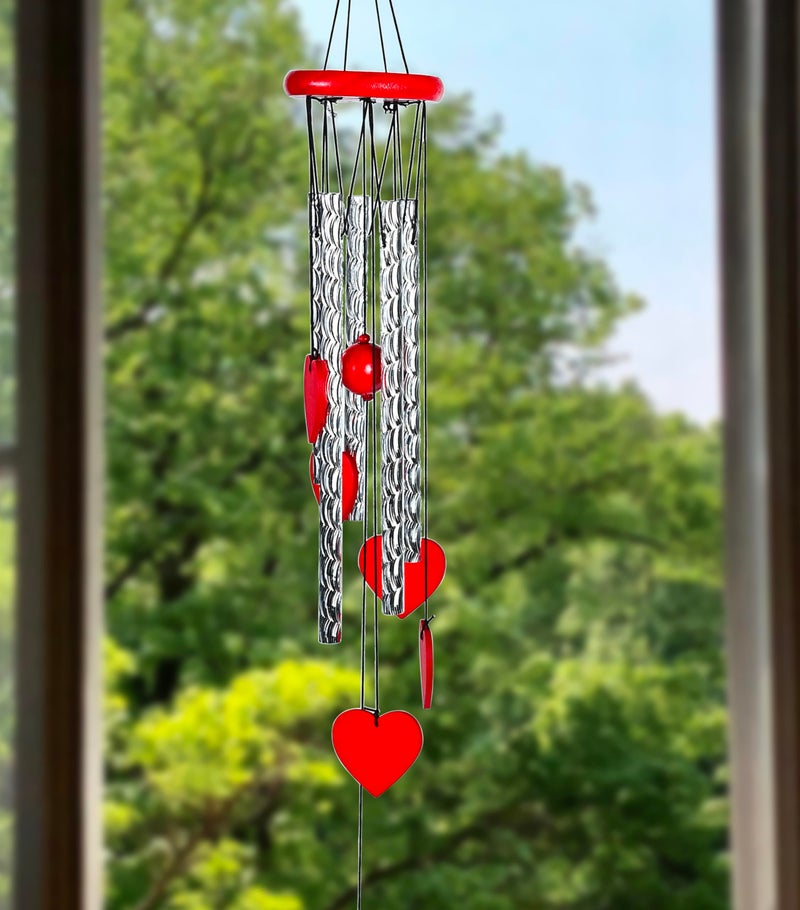 Hindcraft Heart Shape Wind Chime with Silver Pipes – Wind Chimes for Balcony, Soothing Sound for a Peaceful Atmosphere, Ideal for Housewarming, Birthdays, and Special Occasions - Image 4