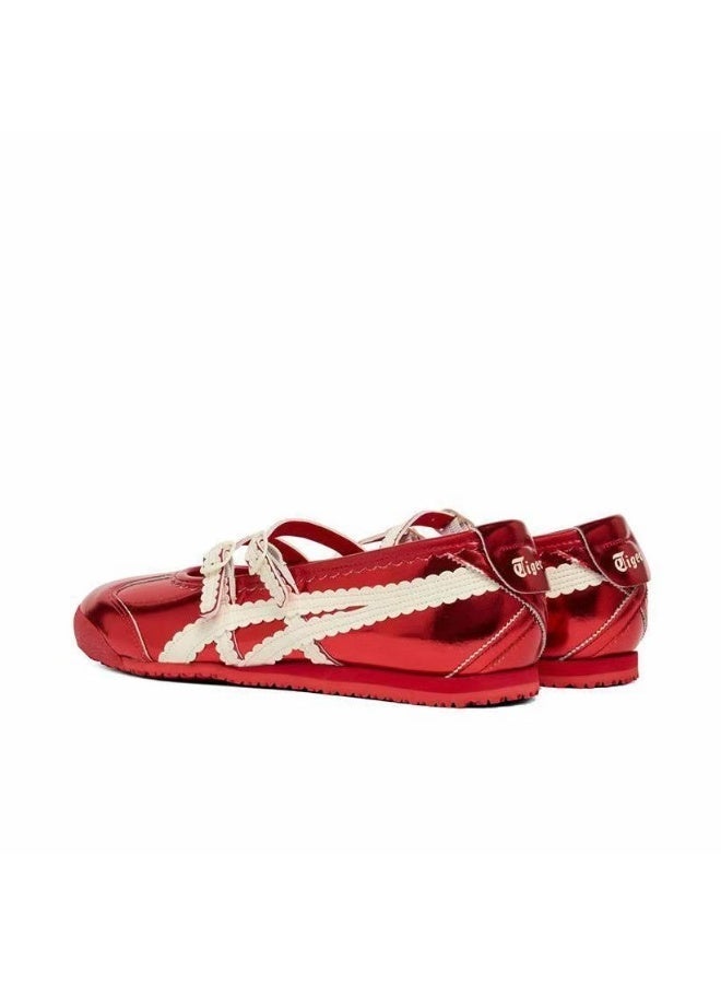 Onitsuka Tiger Mexico 66 TGRS Women’s Ballet Flats - Red | Comfortable & Stylish Casual Mary Jane Shoes - Image 4