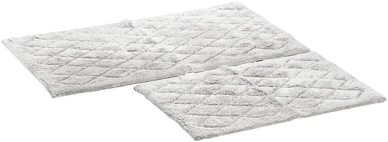 Vera Wang  Bathroom Rug Set Soft  Absorbent Bathroom Decor Reversible Modern Design Marquis Diamond Grey 2 Piece