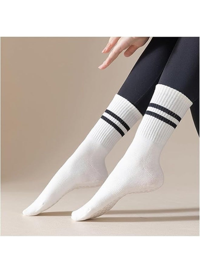 Yoga Socks, Mid-Calf Socks, Pure Cotton, Anti-Slip Silicone, Indoor Fitness, Pilates, Women's Sports Socks - Image 5