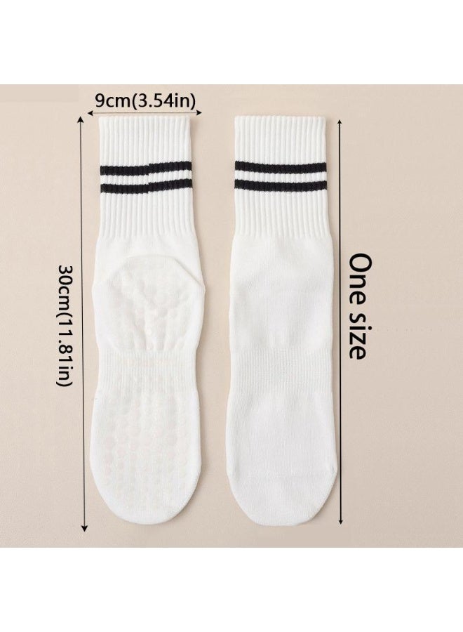 Yoga Socks, Mid-Calf Socks, Pure Cotton, Anti-Slip Silicone, Indoor Fitness, Pilates, Women's Sports Socks - Image 2