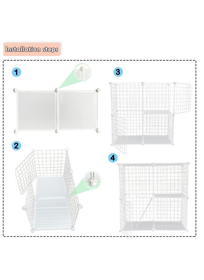 Neostyle Cat Cage Indoor,Detachable Metal DIY Pet Playpen,Portable Collapsible Pet Cat Cage Enclosure for Small and Medium Pets(75 * 75 * 73cm,white)  - Image 5