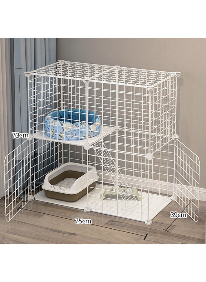 Neostyle Cat Cage Indoor,Detachable Metal DIY Pet Playpen,Portable Collapsible Pet Cat Cage Enclosure for Small and Medium Pets(75 * 75 * 73cm,white)  - Image 2