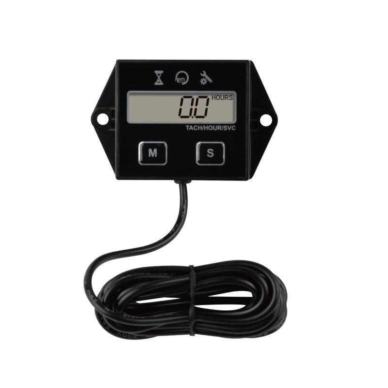 Yooreal Digital Inductive Tach Hour Meter,RPM Gauge Meter Tachometer for Lawn Mower Scooter Dirt Bike Tractor Generator Air Compressor Marine Motorcycle Snowblower Pressure Washer - Image 1