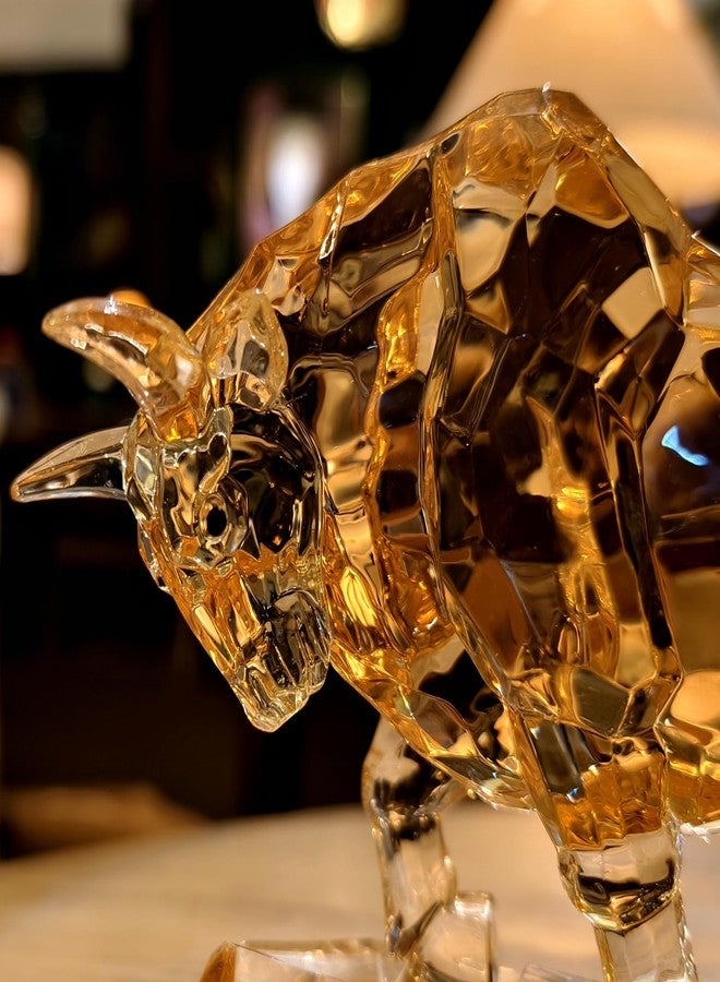 DARMOMOON Acrylic Bull Statue - Wall Street Bull Sculpture for Home or Office Decor - 8.5'' Long - Image 3
