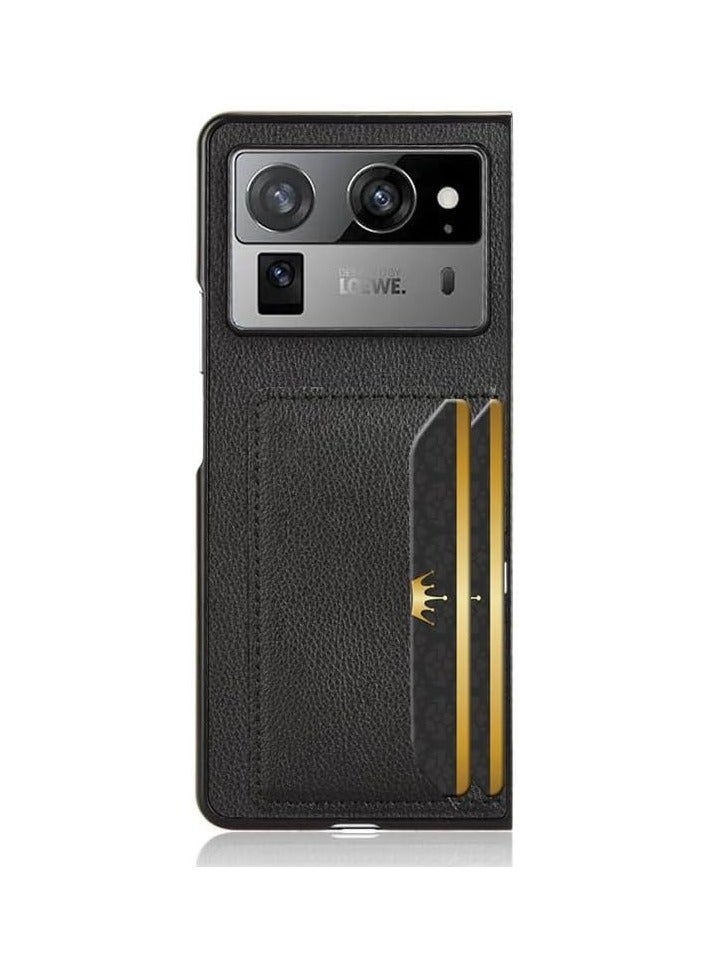 Compatible with Tecno Phantom V Fold 2 5G Case, Premium PU Leather Ultra Slim Shockproof Back Bumper Phone Case Cover with Card Slot for Tecno Phantom V Fold 2 Phone Case  - Image 2