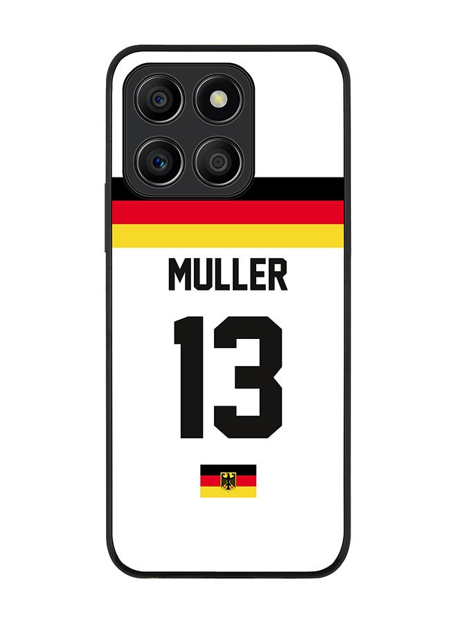 Stylizedd Rugged Black Edge Case for Honor X8b, Slim fit Case Flexible Anti Drop TPU Gel Thin Cover -  Football Team - Germany, Player Name - Muller - Image 1