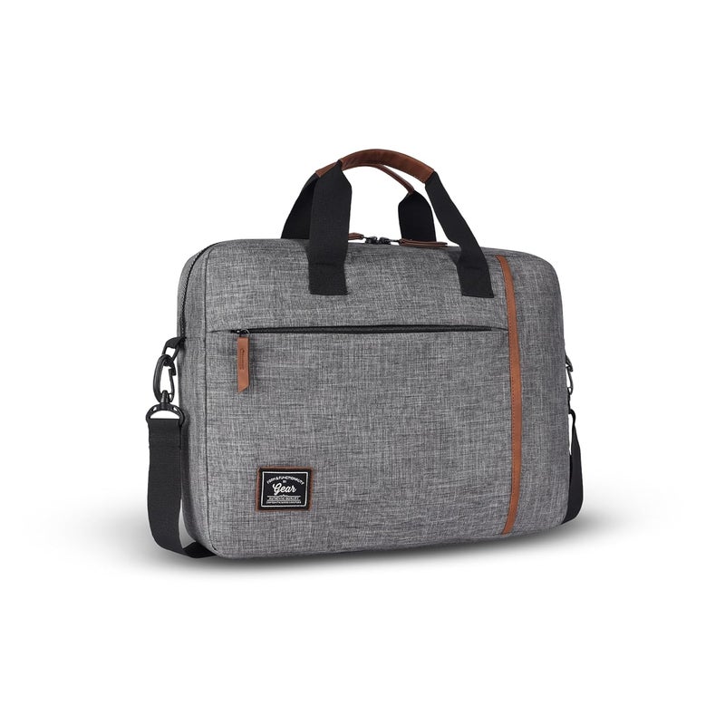 Gear Sleek 19.5L Small Water Resistant Laptop Briefcase/Office Bag/Laptop Messenger Bag for Men/Women(Black-Light Grey) - Image 1