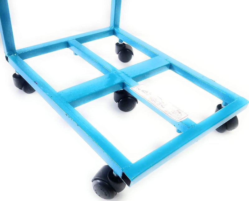 HIMAJI HIMAJI IT Double Inverter UPS Battery Trolly Stand for Home and Office Flat and Tubular Battery with caster wheel Heavy Duty Metal adjustable Inverter Trolley with Wheels1Inch Heavy Pipe 5kg Metal Blue  - Image 5