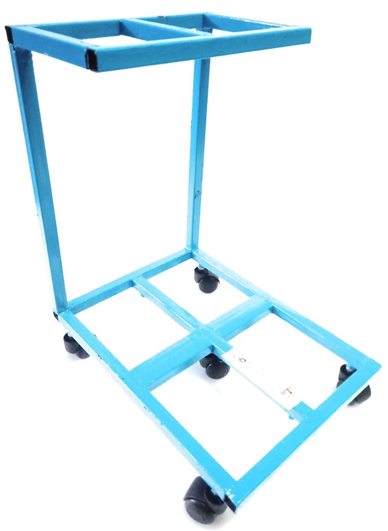 HIMAJI HIMAJI IT Double Inverter UPS Battery Trolly Stand for Home and Office Flat and Tubular Battery with caster wheel Heavy Duty Metal adjustable Inverter Trolley with Wheels1Inch Heavy Pipe 5kg Metal Blue  - Image 2