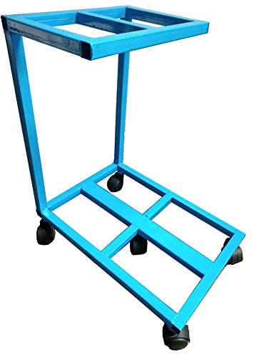 HIMAJI HIMAJI IT Double Inverter UPS Battery Trolly Stand for Home and Office Flat and Tubular Battery with caster wheel Heavy Duty Metal adjustable Inverter Trolley with Wheels1Inch Heavy Pipe 5kg Metal Blue  - Image 1