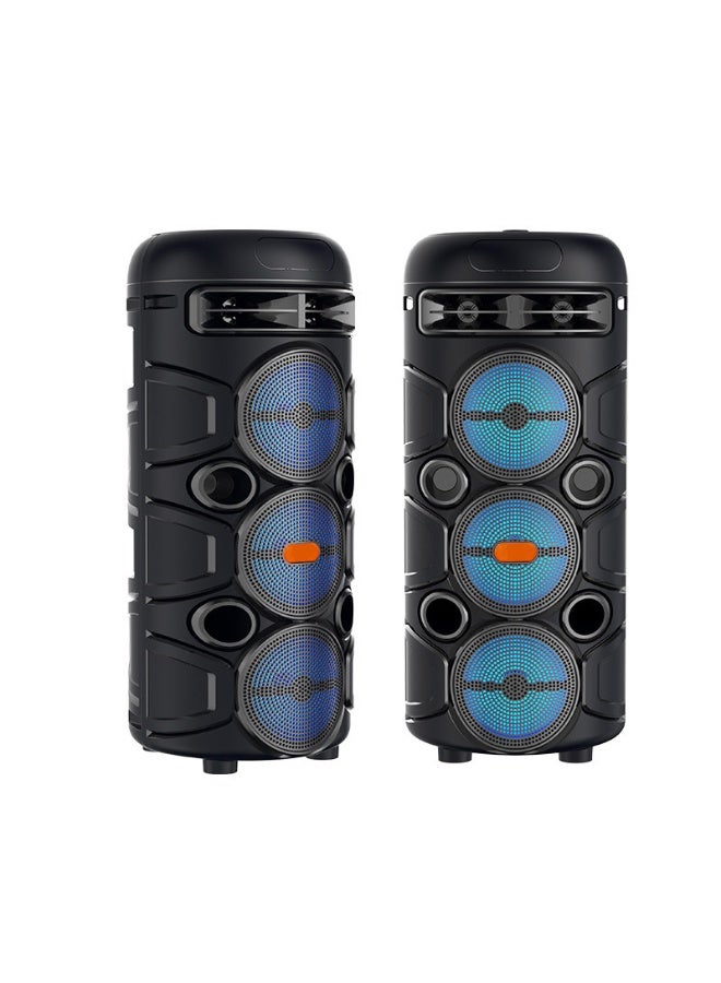 NIBEMINENT Dual 4-inch Wireless Bluetooth Speaker Outdoor Household Portable High-power Heavy Subwoofer Microphone K Song Square Dance Speaker  - Image 1
