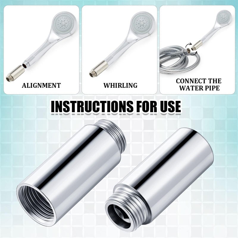 Bukela Shower Head Extension Arm 2 Pcs Stainless Steel Shower Head Extender Pipe 1/2PT Male to 1/2PT Female Thread Cast Pipe Fitting Coupler Adapter 2 Inch - Image 5
