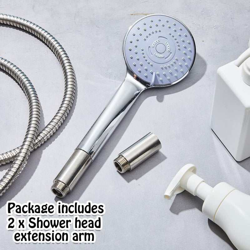 Bukela Shower Head Extension Arm 2 Pcs Stainless Steel Shower Head Extender Pipe 1/2PT Male to 1/2PT Female Thread Cast Pipe Fitting Coupler Adapter 2 Inch - Image 2