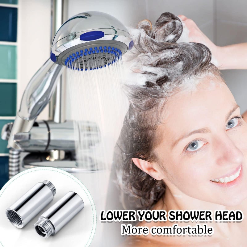 Bukela Shower Head Extension Arm 2 Pcs Stainless Steel Shower Head Extender Pipe 1/2PT Male to 1/2PT Female Thread Cast Pipe Fitting Coupler Adapter 2 Inch - Image 4