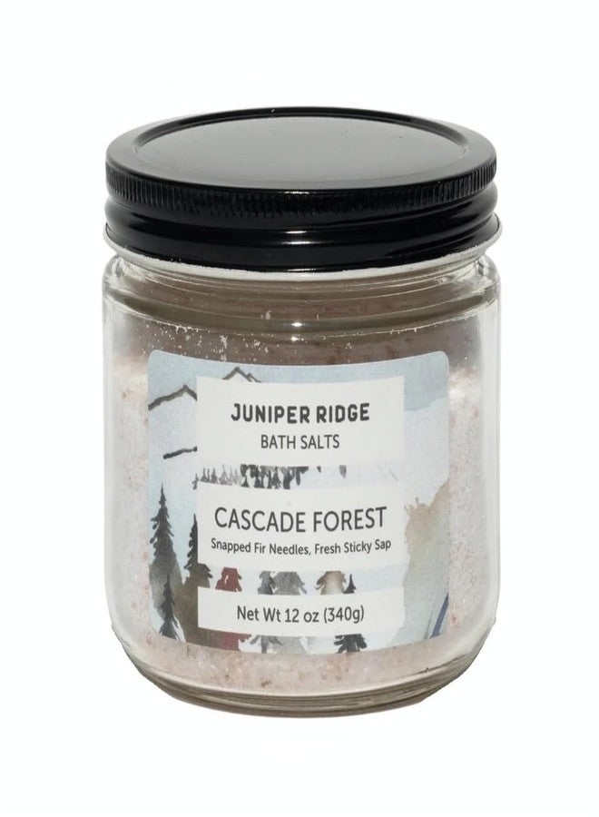 Juniper Ridge Bath Salts - Natural Aromatic Soaking Salt Blend with Steam-Distilled Essential Oils & Botanicals - 12oz Glass Jar (Cascade Forest) - Image 1
