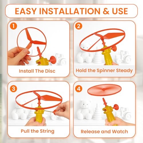 Ratna's Air Spinner Flies Upto 40 Feet High Spinnig Flying Toy for Outdoor Play for Kids - Image 2