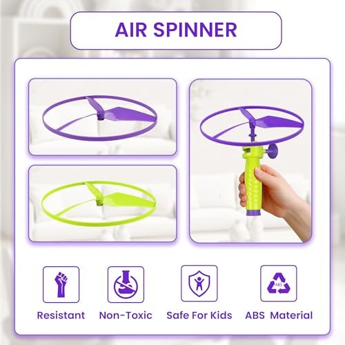 Ratna's Air Spinner Flies Upto 40 Feet High Spinnig Flying Toy for Outdoor Play for Kids - Image 5
