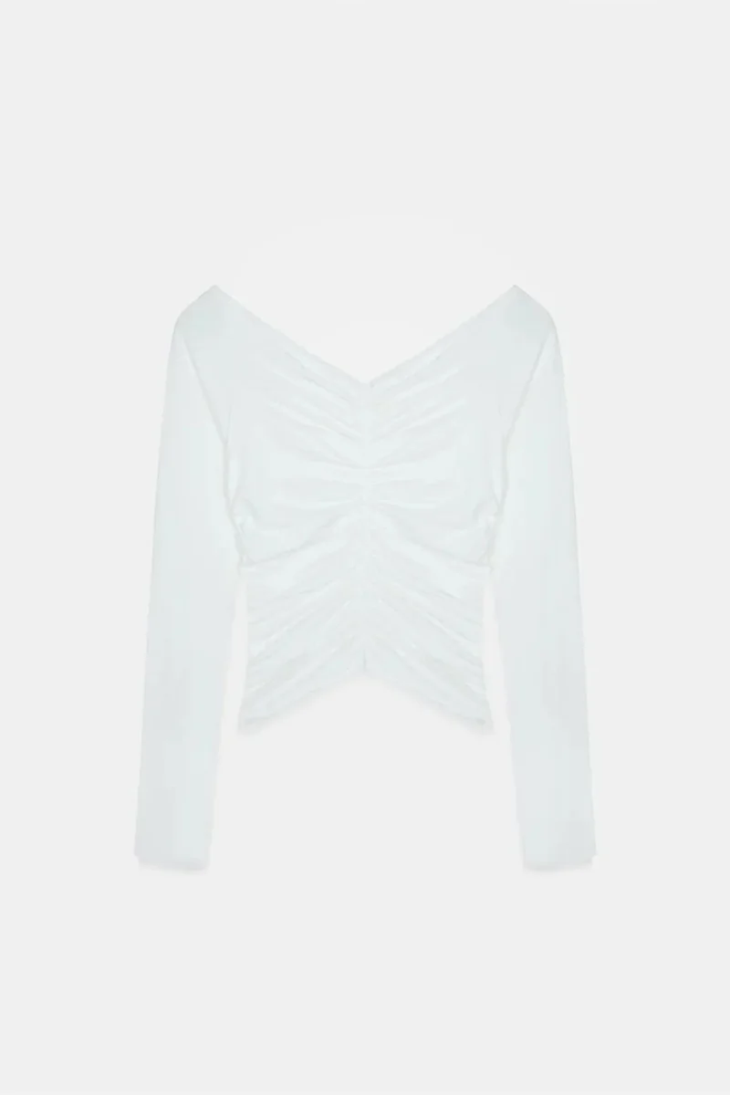 Dilvin White DILVIN Off-Shoulder Crop Top Blouse for Women | Best Price UAE