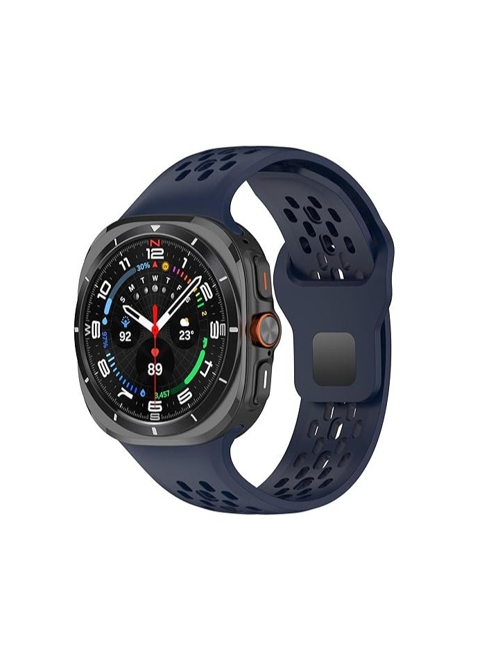 MOCOM - Silicone Watch Band for Samsung Galaxy Watch Ultra 47mm, Soft Breathable Replacement Strap for Galaxy Watch Ultra 47mm, Waterproof Wristband Smartwatch Accessories - Image 1