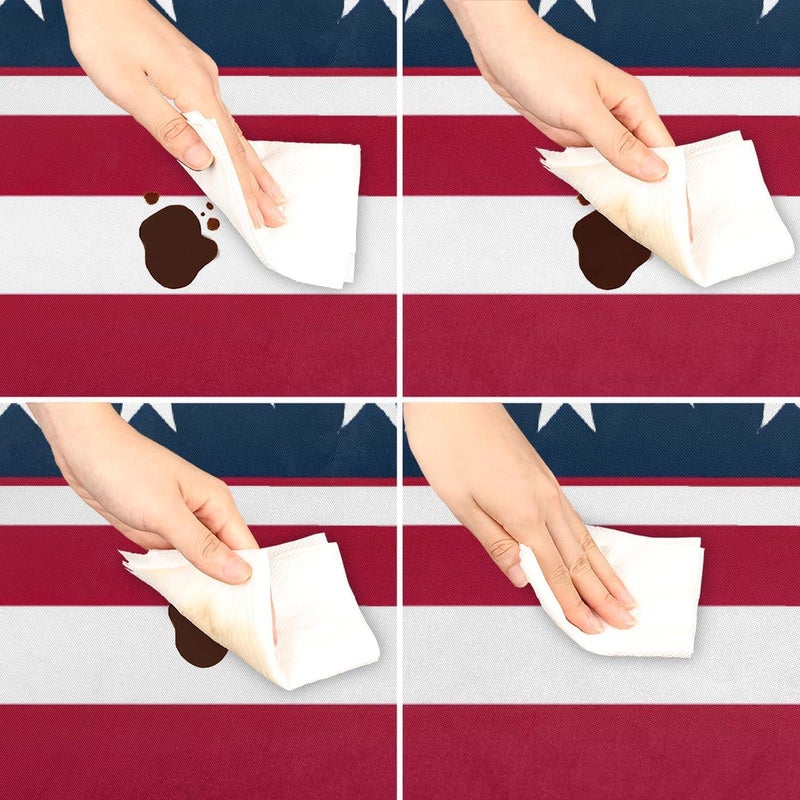 Modern American Flag Square Fitted Tablecloth Waterproof Elastic Card Table Cover Stretch Wipeable Polyester Square Table Protector for Dining Kitchen Home Outdoor Picnic Decor,34x34inch - Image 5