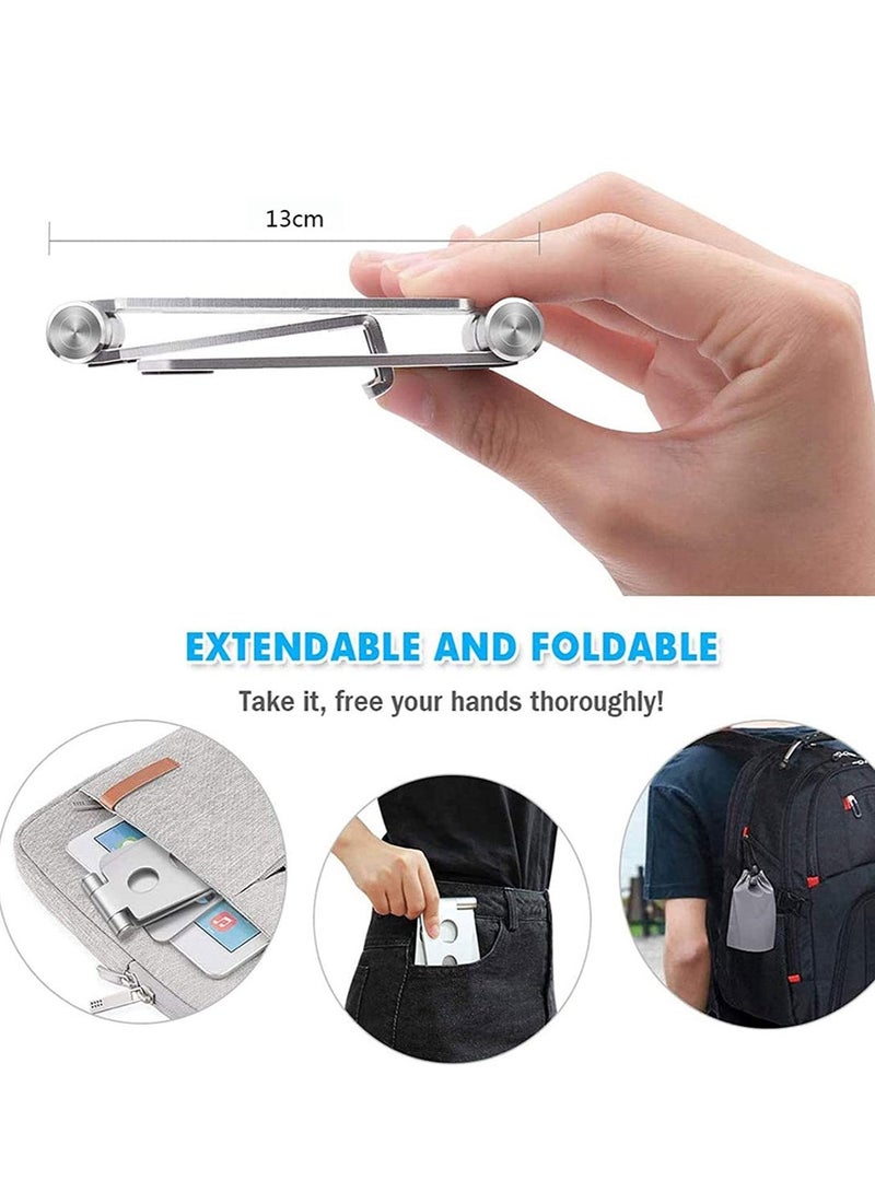 ELTRAZONE Desktop Cell Phone Stand Double Adjustable Mobile Phone Tablet Holder  Aluminum Portable Desk Stand Phone Stand Foldable - Image 4