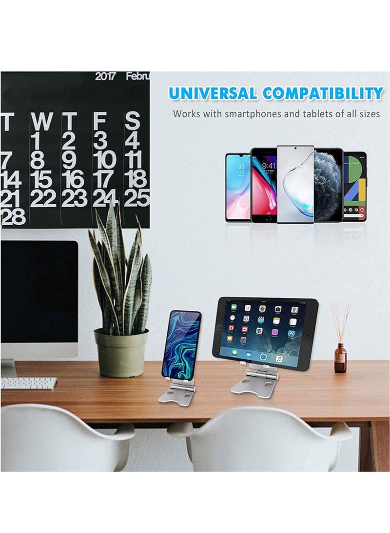 ELTRAZONE Desktop Cell Phone Stand Double Adjustable Mobile Phone Tablet Holder  Aluminum Portable Desk Stand Phone Stand Foldable - Image 3
