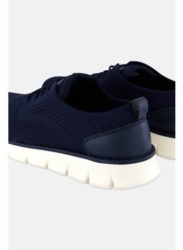 Algspar Men Brand Logo Lace Up Casual Shoes, Navy Blue  - Image 2
