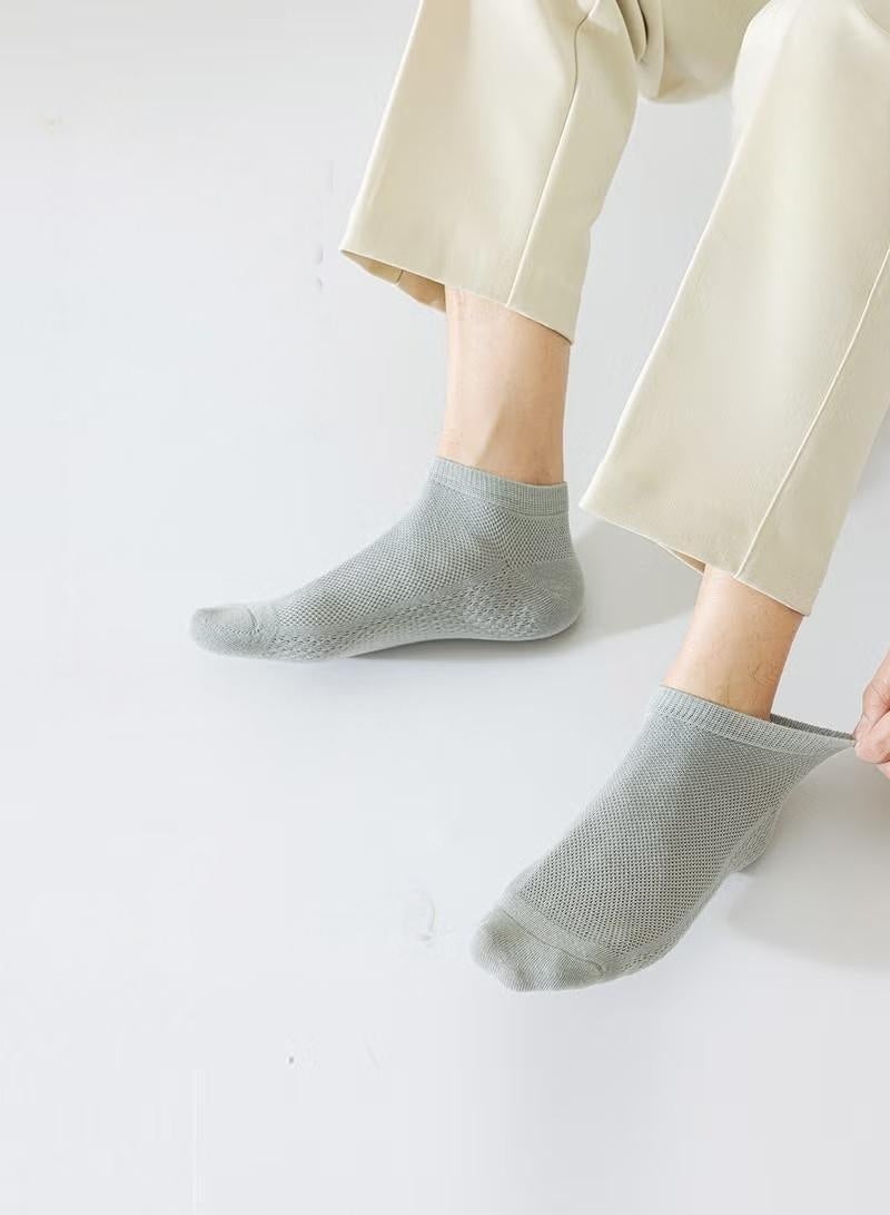 Men's Breathable Mesh Cotton Ankle Socks - 5 Pairs, Lightweight and Comfortable - Image 2