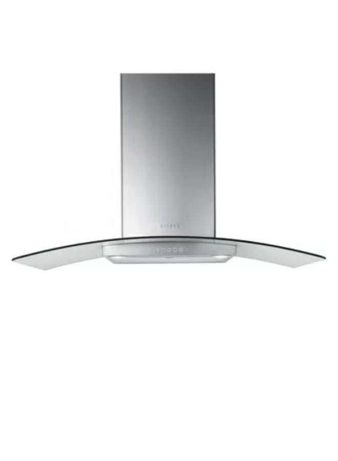 فابر Kitchen Cooker Hood, 90 cm T-Shape Curved Wall-Mount,  420  m³/h Suction Power, 3-Speed, LED Lighting, Stainless Steel/Glass, RAY SRM LED X/V NS A90 ( Made in Italy ) Wall Fixed 115 W 325.0617.051 stainless steel/glass - Image 1
