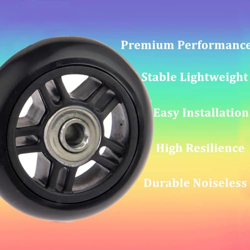 Oro 1 Pair Luggage Wheels Replacement 70x22mm(2.76"x0.87") with 8mm(0.31") Bearings 40mm(1.57") Axles Wrenchs Repair Set for Suitcase - Image 4