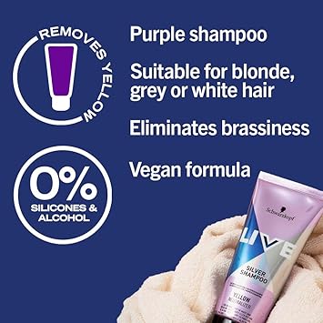 Live Schwarzkopf LIVE Silver Shampoo for Icy Blondes 200ml Hair Toner Purple Shampoo for Neutralising Brassiness Blonde Toner Eliminates Yellow Tones for Cool Blonde Shades - Image 3