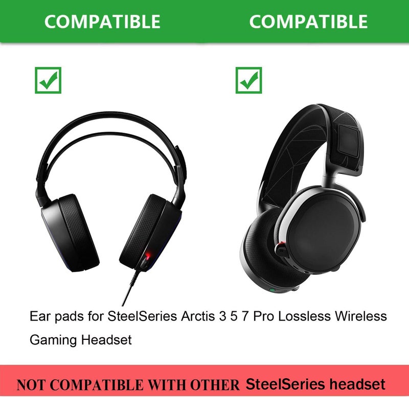 defean وسادات أذن بديلة من القماش الأسود لأجهزة Arctis 3/5/7/9 متوافقة مع سماعات SteelSeries Arctis 3 / Arctis 5 / Arctis 7 / Arctis 9 / Arctis 1 / Arctis pro اللاسلكية للألعاب - Image 2