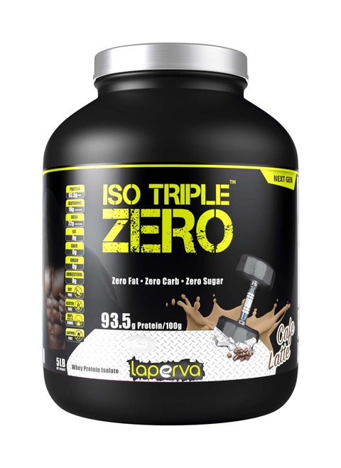 Laperva Iso Triple Zero Next Generation Whey Protein Isolate- Cafe Latte, 5 LB - Zero Sugar, Zero Carb, Zero Fat - Rapid Absorption for Muscle Growth and Recovery - Soy-Free, Gluten-Free