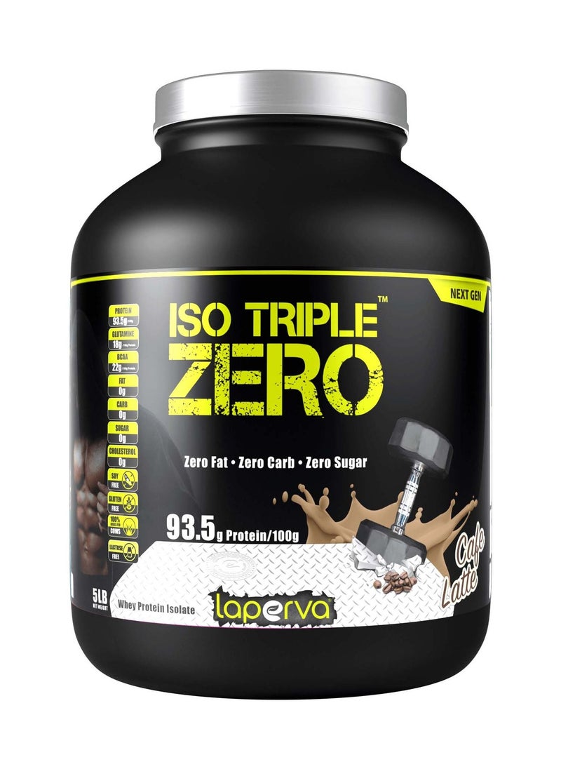 Laperva - Laperva Iso Triple Zero Next Generation Whey Protein Isolate- Cafe Latte, 5 LB - Zero Sugar, Zero Carb, Zero Fat - Rapid Absorption for Muscle Growth and Recovery - Soy-Free, Gluten-Free - Image 1