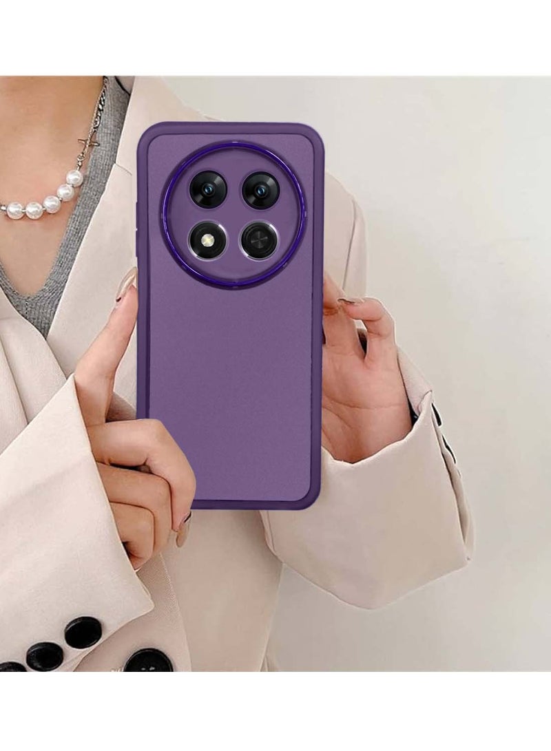 دبليو تيك هونر X9c 5G 2024 / هونر ماجيك 7 لايت 5 جي 2025 هاتف ناعم شفاف من مادة البولي يوريثان من مادة البولي يوريثان سيليكون رفيعة للغاية أنيق غطاء غطاء خلفي للكاميرا مطلي بالكهرباء - بنفسجي الباذنجان - Image 4