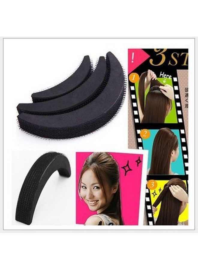 FOK Oval Synthetic Fibre Hair Volumizer Banana Bumpits And Tic Tac Clip Base Hair Puff Maker Set (Black) Combo Pack Of 7 - Image 3