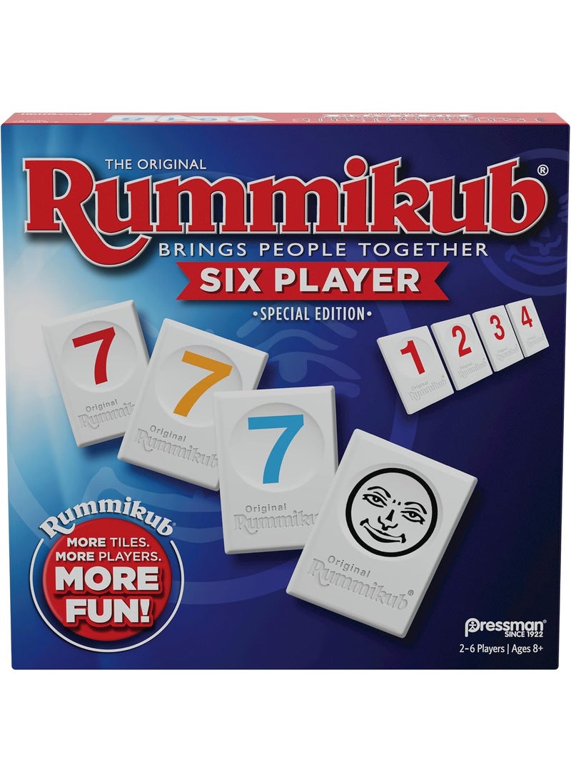 Pressman Rummikub Six Player Edition  The Classic Rummy Tile Game  More Tiles and More Players for More Fun by Pressman  Blue  - Image 1