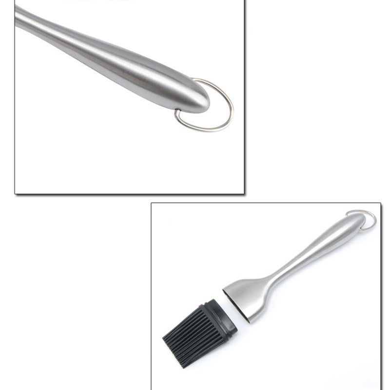 Heat Resistance Silicone Brush with Stainless Steel Handle Oil Sauce Cream Brush for Barbecue BBQ Meat Cakes Pastries - Image 5