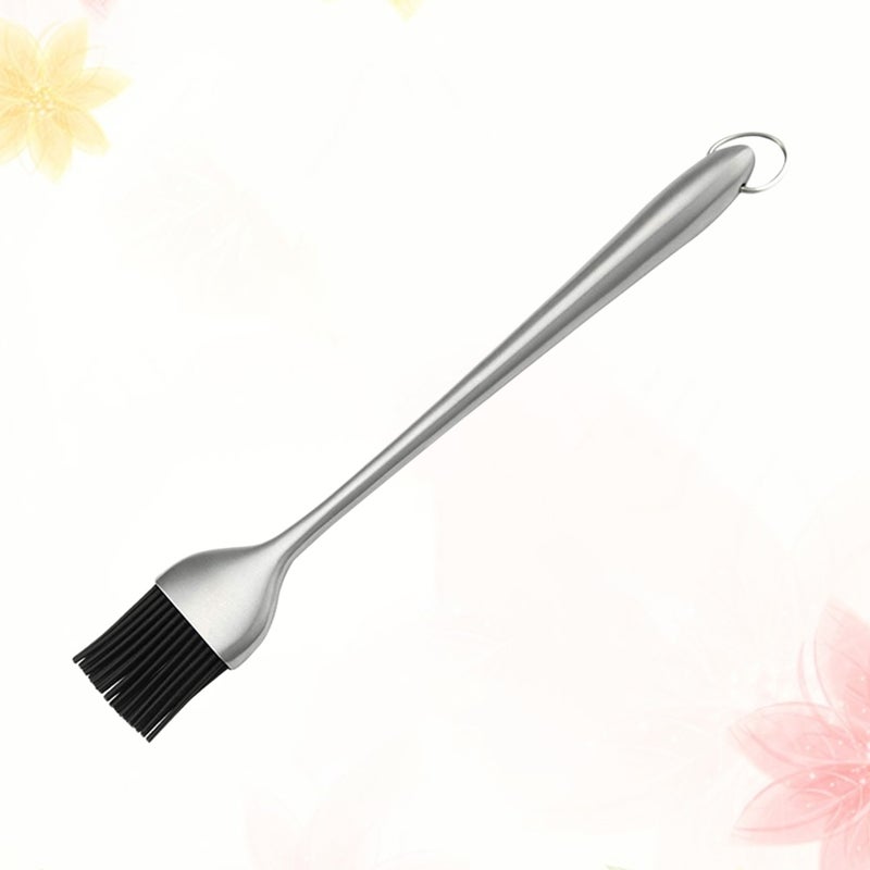 Heat Resistance Silicone Brush with Stainless Steel Handle Oil Sauce Cream Brush for Barbecue BBQ Meat Cakes Pastries - Image 1