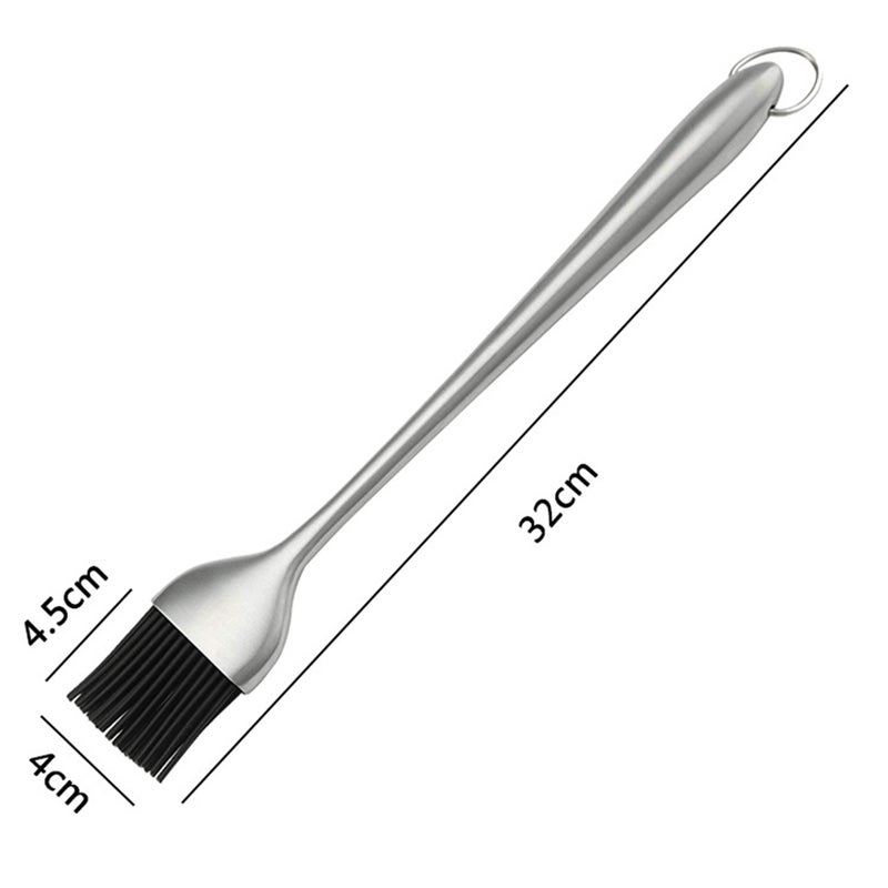 Heat Resistance Silicone Brush with Stainless Steel Handle Oil Sauce Cream Brush for Barbecue BBQ Meat Cakes Pastries - Image 3