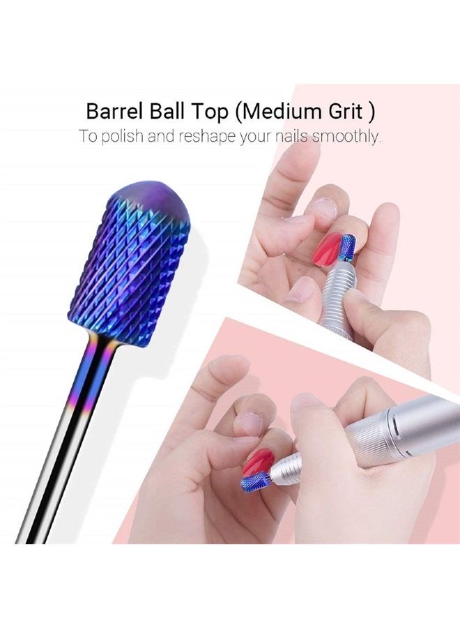 MelodySusie Nail Drill Bits Set, 7pcs Tungsten Carbide Diamond Nail Drill Bits for Acrylic Nails Poly Gel Cuticle Remove, 3/32'' Professional Nail Bits for Nail Drill Efile, Manicure Pedicure Tools - Image 3