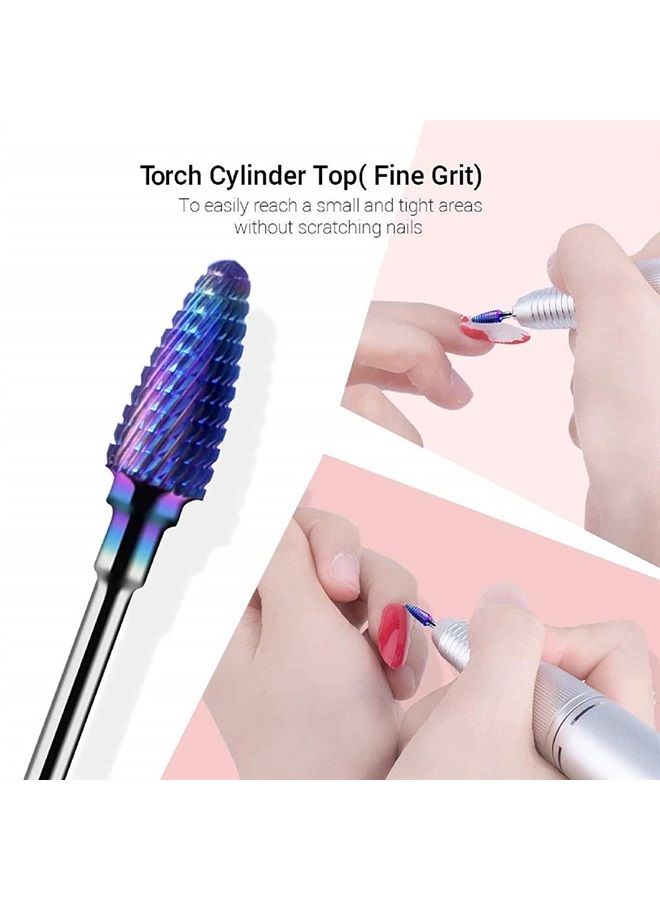 MelodySusie Nail Drill Bits Set, 7pcs Tungsten Carbide Diamond Nail Drill Bits for Acrylic Nails Poly Gel Cuticle Remove, 3/32'' Professional Nail Bits for Nail Drill Efile, Manicure Pedicure Tools - Image 4