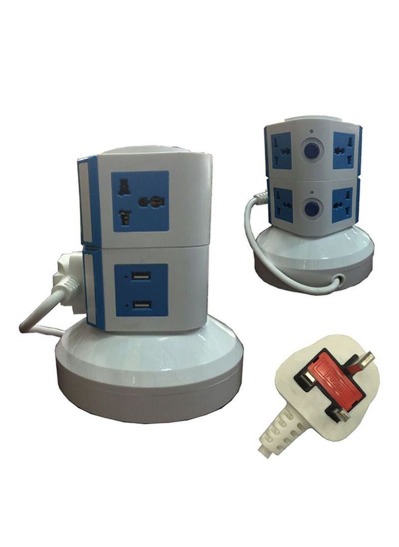 NIBEMINENT Vertical Extension Socket White/Blue 
