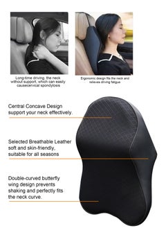 HomarKet Car Seat Headrest Neck Pillow Ergonomic Car Neck Pillow Durable Neck Pillow 100% Pure Memory Foam Car Neck Support Relieve Neck Pain Adjustable Neck Pillow Black  - Image 4
